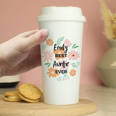 Personalised Floral Travel Mug