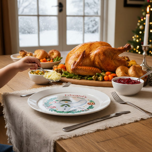 Personalised The Snowman Christmas Wishes Plastic Dinner Plate