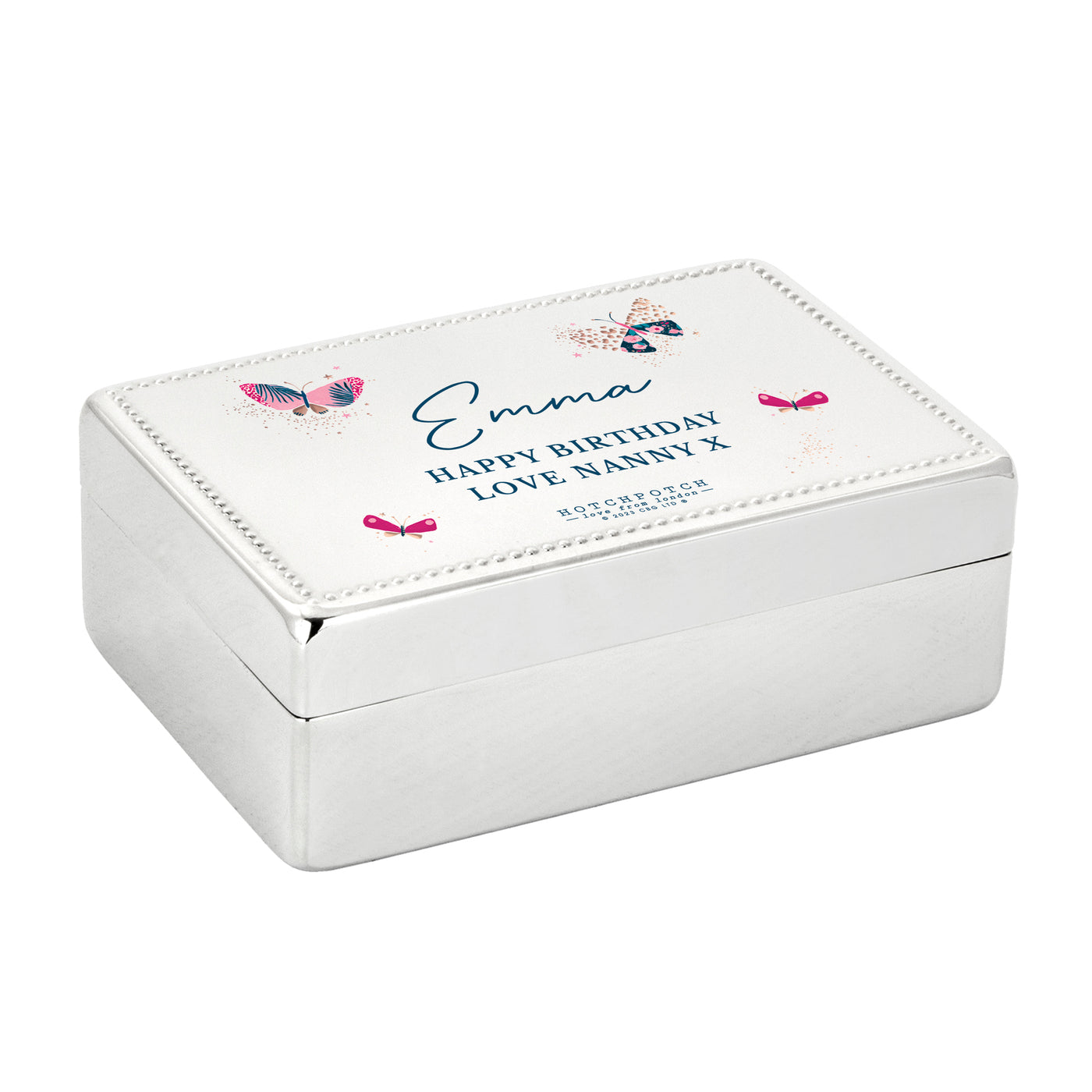 Personalised Butterfly Rectangular Jewellery Box