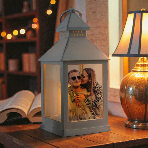 Personalised Photo Upload White Lantern
