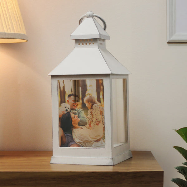 Personalised Photo Upload White Lantern