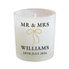 Personalised Black & Gold Bow Frosted Wax Candle