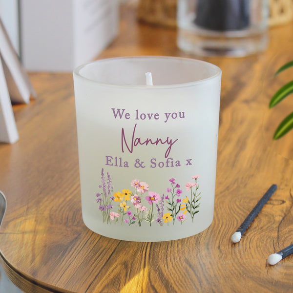 Personalised Wild Flower Jar Wax Candle