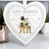 Personalised Boofle Wedding Large Wooden Heart Hanging Decoration