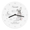 Personalised Baby Bunny White Wooden Clock