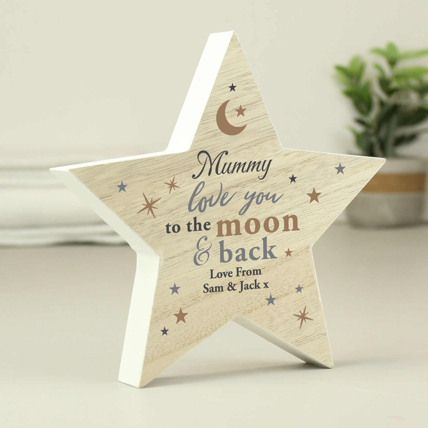 Personalised Love You Wooden Star Ornament