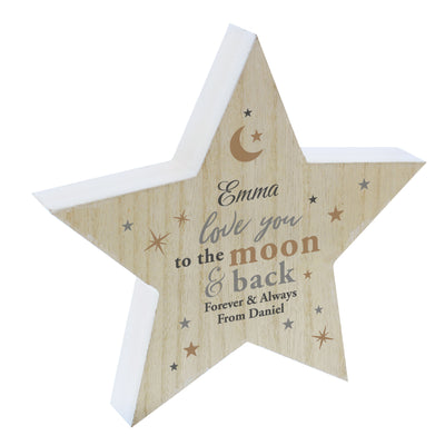 Personalised Love You Wooden Star Ornament