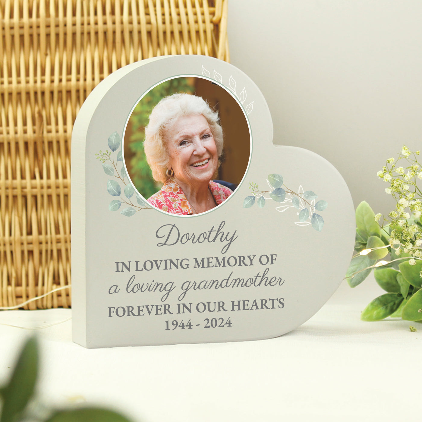 Personalised Wedding Memory Table Heart Photo Upload Ornament