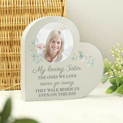 Personalised Wedding Memory Table Heart Photo Upload Ornament