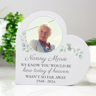 Personalised Wedding Memory Table Heart Photo Upload Ornament