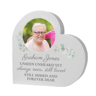 Personalised Wedding Memory Table Heart Photo Upload Ornament