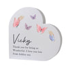 Personalised Butterfly Grey wooden Heart Ornament