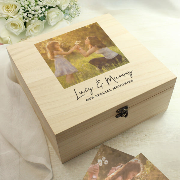 Personalised Photo Upload Wooden Keepsake Box