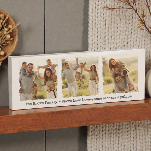 Personalised Multi Photo Upload Mantel Block