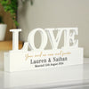 Personalised Black & Gold Free Text LOVE Word Wooden Plaque
