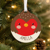 Personalised Robin Wooden Bauble