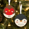 Personalised Robin Wooden Bauble