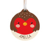 Personalised Robin Wooden Bauble