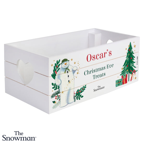 Personalised The Snowman Christmas Wishes Wooden Crate