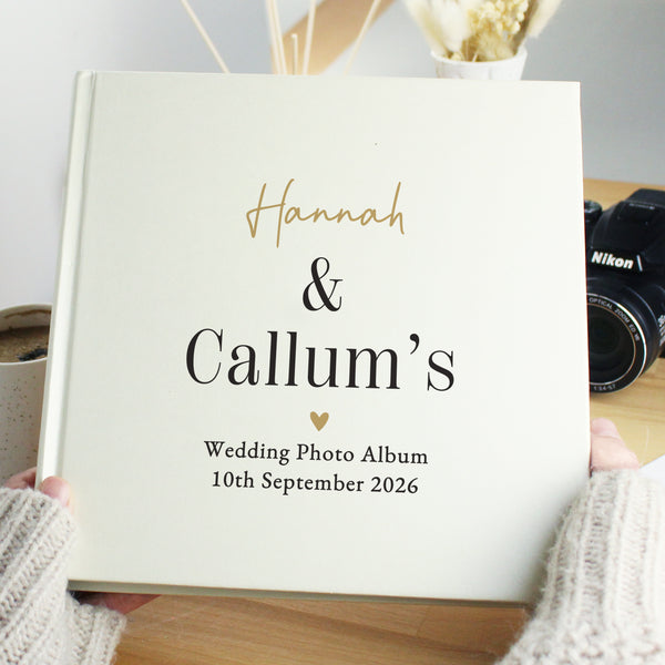 Personalised Black & Gold Free Text Square Album