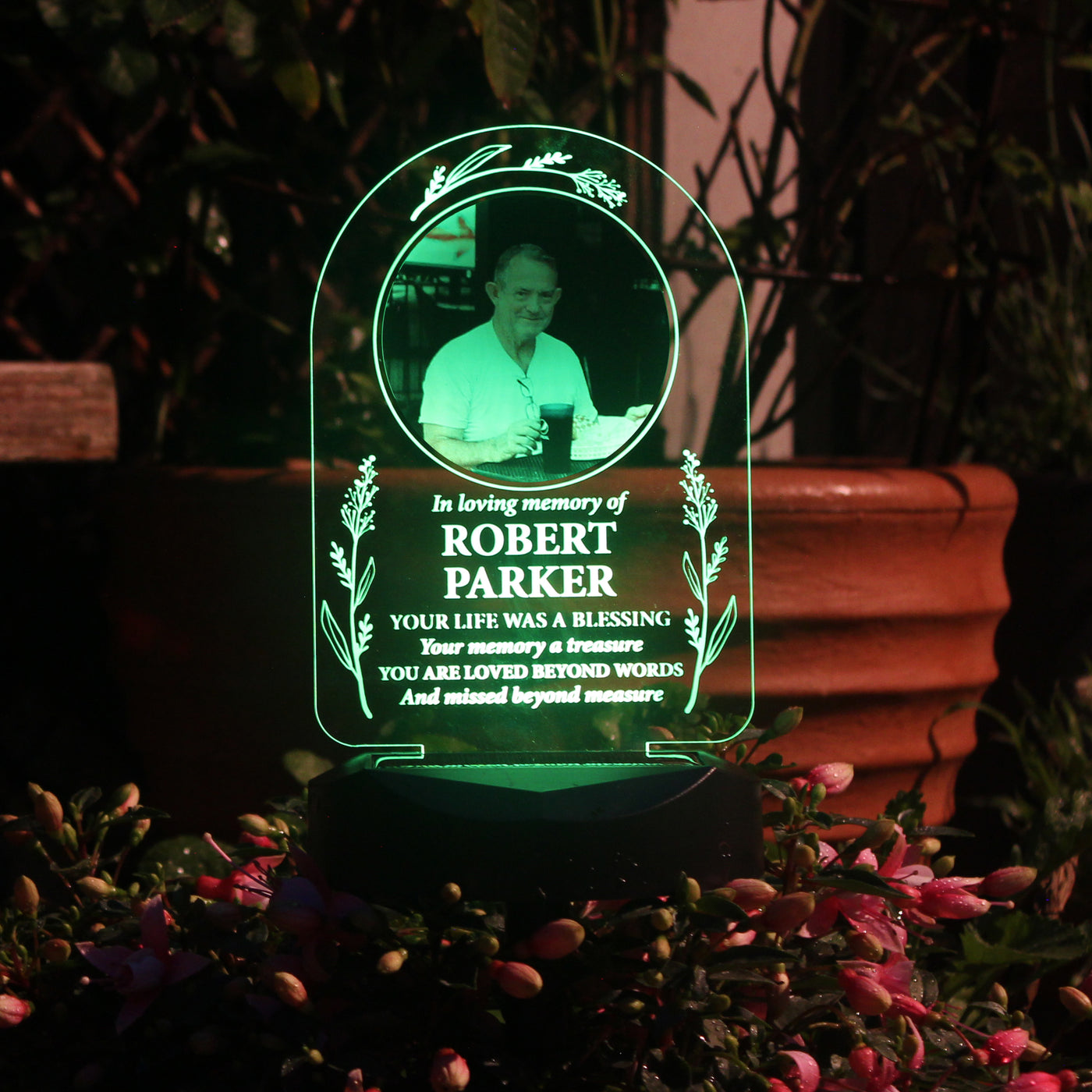 Personalised Memorial Photo Upload Outdoor Solar Light