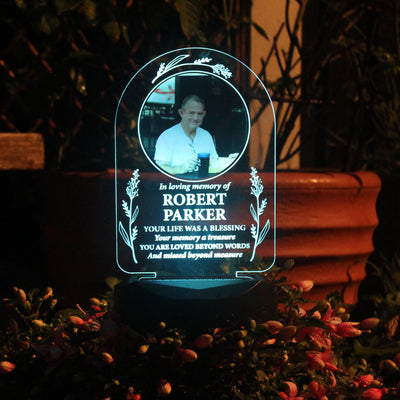 Personalised Memorial Photo Upload Outdoor Solar Light