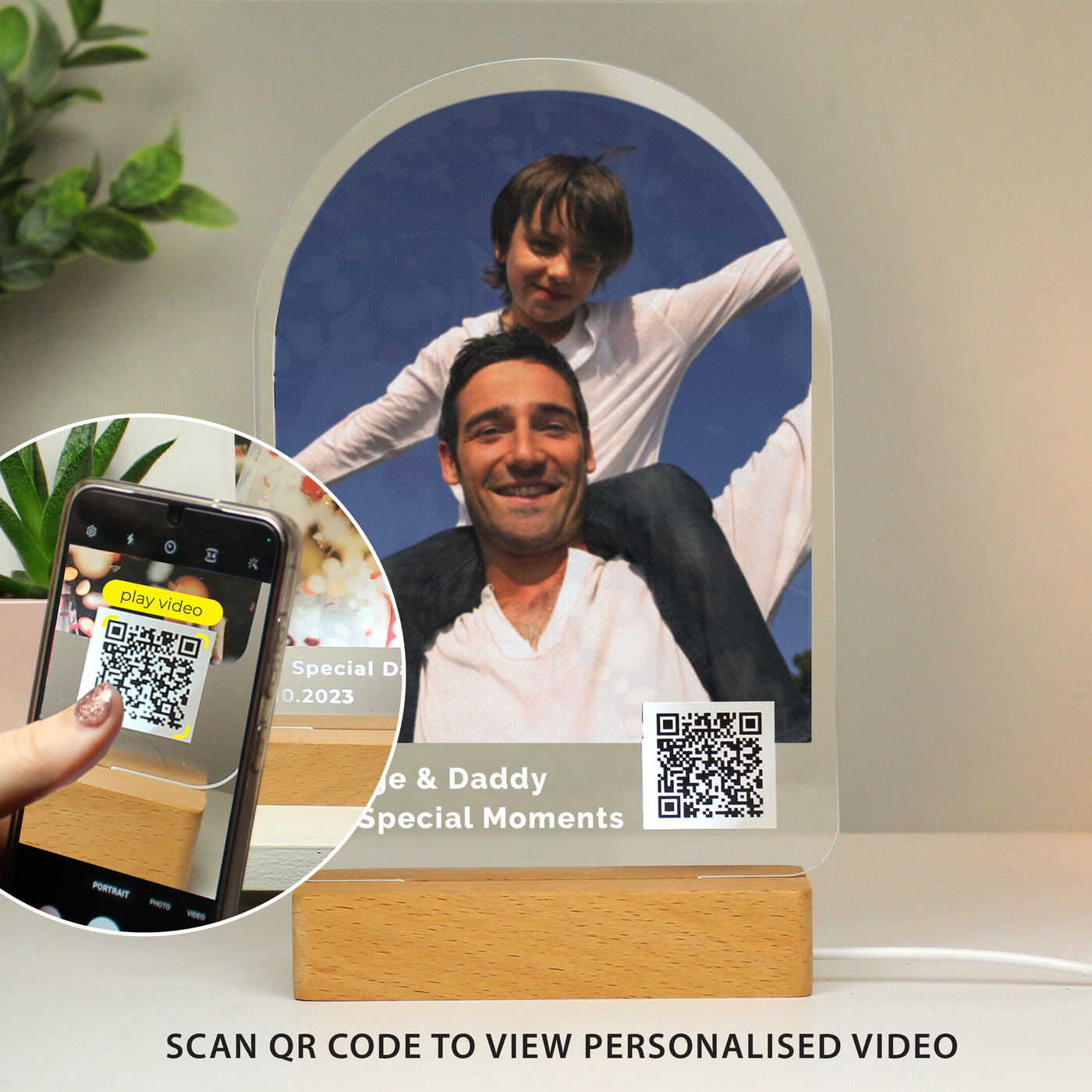 Personalised QR Photo Upload LED Light - Add Video Link