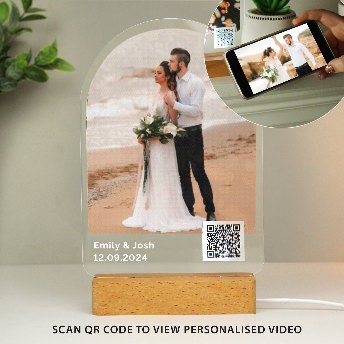 Personalised QR Photo Upload LED Light - Add Video Link