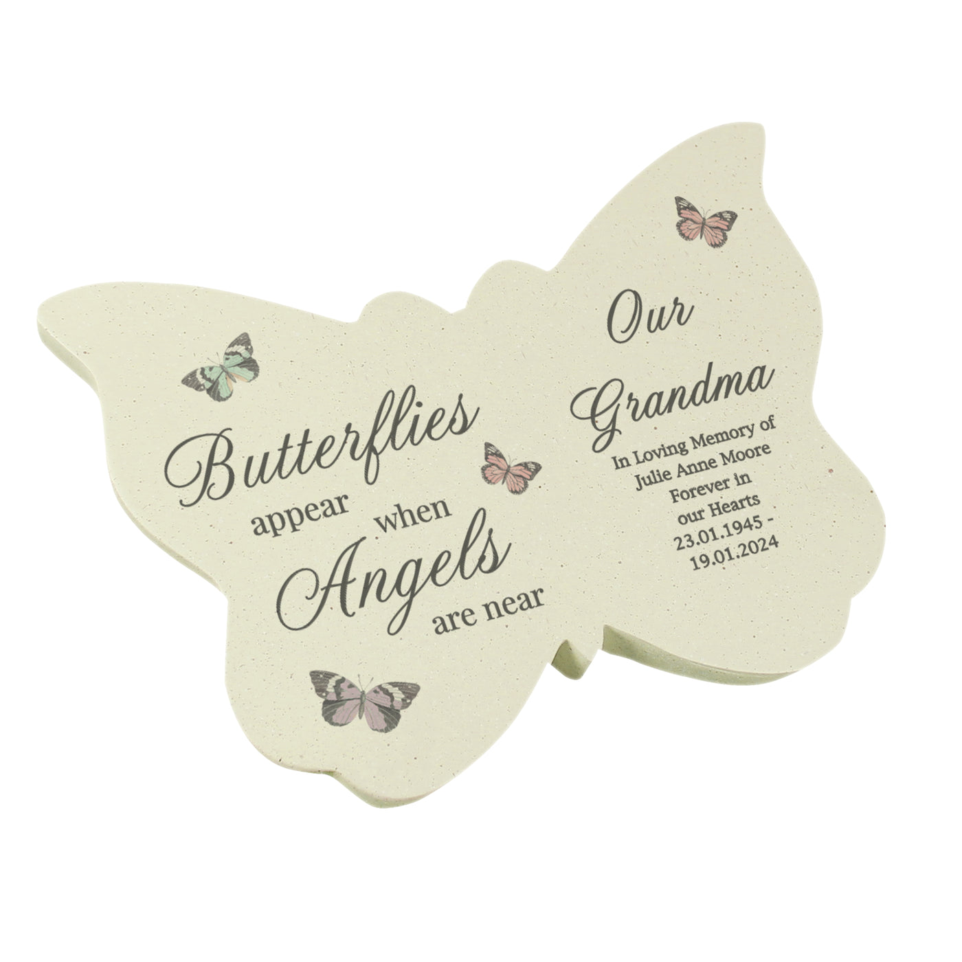 Personalised Butterflies Appear Memorial Printed Resin Butterfly