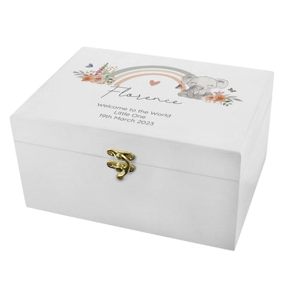 Personalised Elephant Wooden Keepsake Box