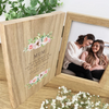 Personalised Wooden Pink Floral Book Photo Frame 7" x 5" Photo