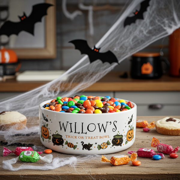 Personalised Halloween Trick or Treat Serving Bowl