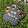 Personalised Paw Shaped Pet Multi Photo Upload Slate Garden Memorial