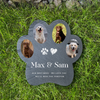 Personalised Paw Shaped Pet Multi Photo Upload Slate Garden Memorial