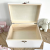 Personalised Pink Garland New Baby White Wooden Memory Box
