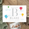 Personalised Hot Air Balloon New Baby White Wooden Memory Box