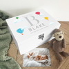 Personalised Hot Air Balloon New Baby White Wooden Memory Box