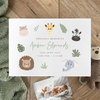 Personalised Jungle Animals New Baby White Wooden Memory Box