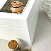 Personalised White Wooden Sketch Pet Photo Memorial Keepsake Box