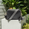 Personalised Elie Beaumont Cross Body Black Leather Bag with Choice of Strap