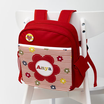 Personalised Girl's Floral Mini Rucksack