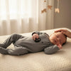 Newborn Baby Sleepsuit, Grey, Bear Face print