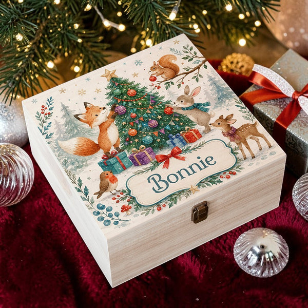 Personalised Woodland Animals Christmas Eve Box