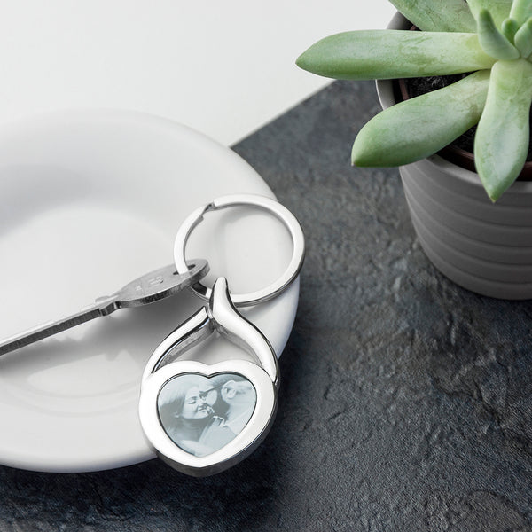 Personalised Heart Photo Upload Keyring