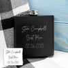Personalised Own Handwriting Stainless Steel Black Hip Flask