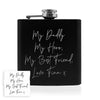 Personalised Own Handwriting Stainless Steel Black Hip Flask