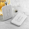 Personalised Own Handwriting Stainless Steel White Slimline Flask