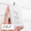 Personalised Own Handwriting Stainless Steel White Slimline Flask