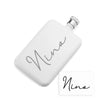 Personalised Own Handwriting Stainless Steel White Slimline Flask