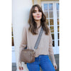 Personalised Elie Beaumont Cross Body Grey Leather Bag with Choice of Strap